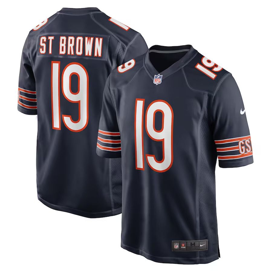 Men Chicago Bears 19 Equanimeous St. Brown Nike Navy Game Player NFL Jersey